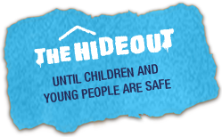 The hideout logo - until children and young people are safe